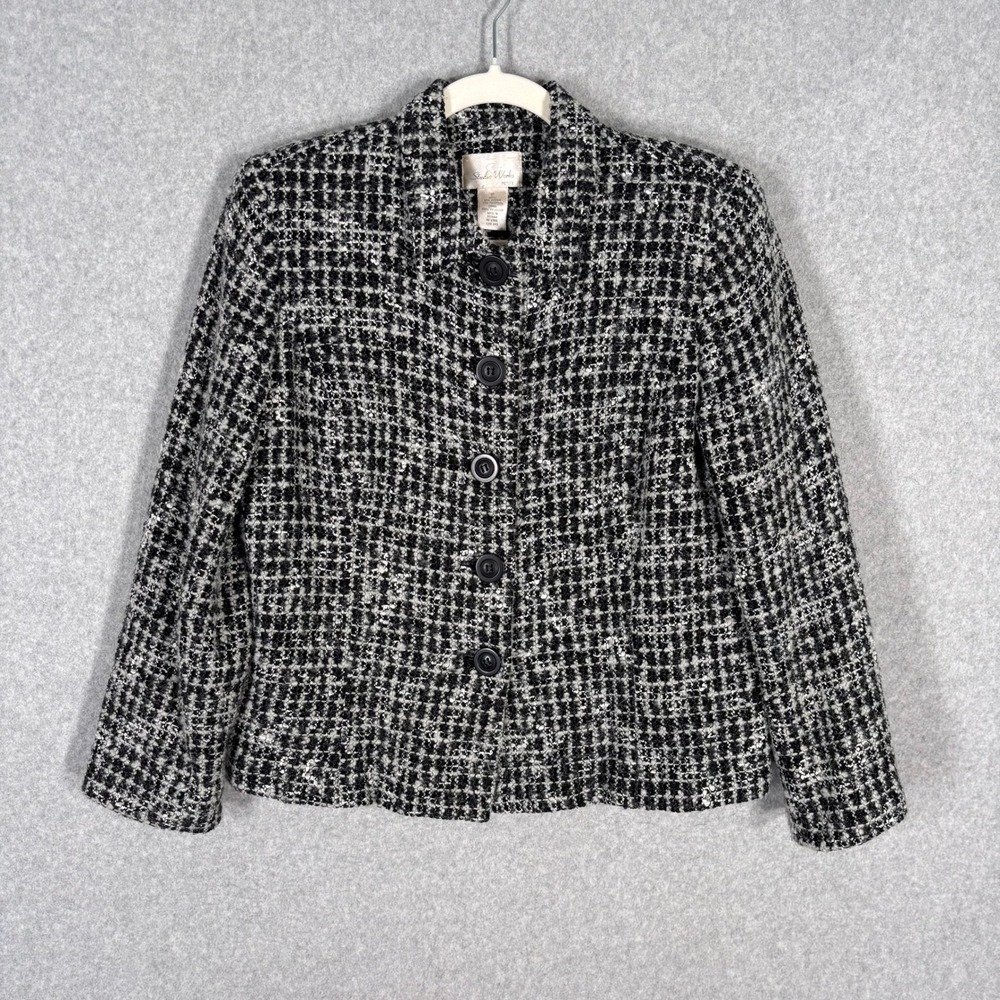 VTG 90s Studio Works Tweed Blazer 8P Boucle Old Money Academia Royal Twee Career